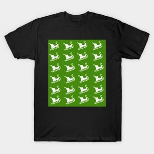 Santa's sleigh christmas regular green pattern T-Shirt